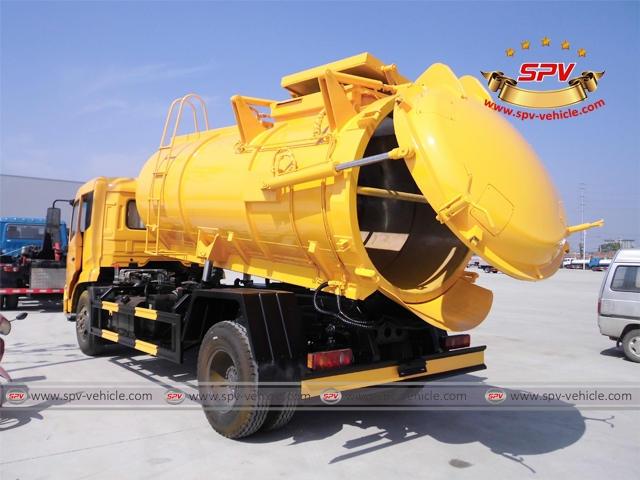 8,000 Litres Sewage Vacuum Suction Truck-left back view